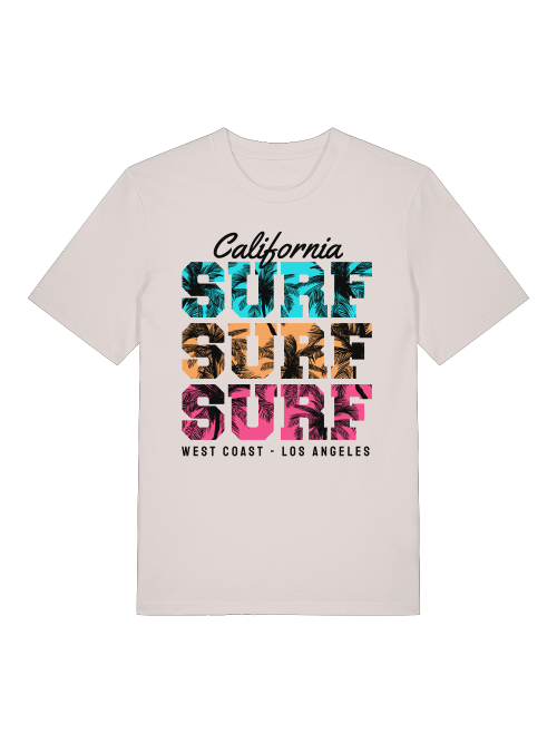 California Surf Sunset Front - Unisex Erwachsenen Bio Baumwolle Kurzarm Shirt Creator T-Shirt 2.0 ST/ST SH