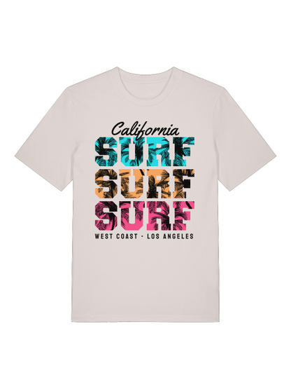 California Surf Sunset Front - Unisex Erwachsenen Bio Baumwolle Kurzarm Shirt Creator T-Shirt 2.0 ST/ST SH