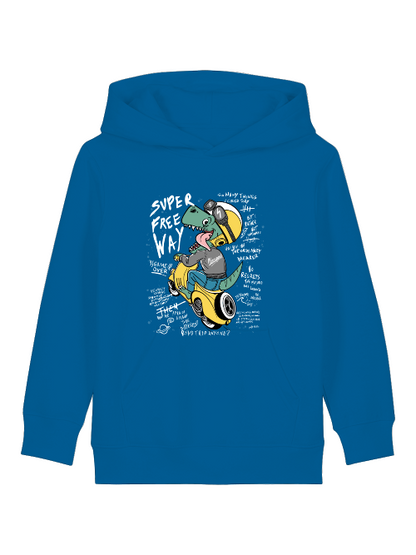 Cartoon Dinospeed auf Motorroller - Mini Cruiser Hoodie 2.0 Kinder Kapuzenpullover SK