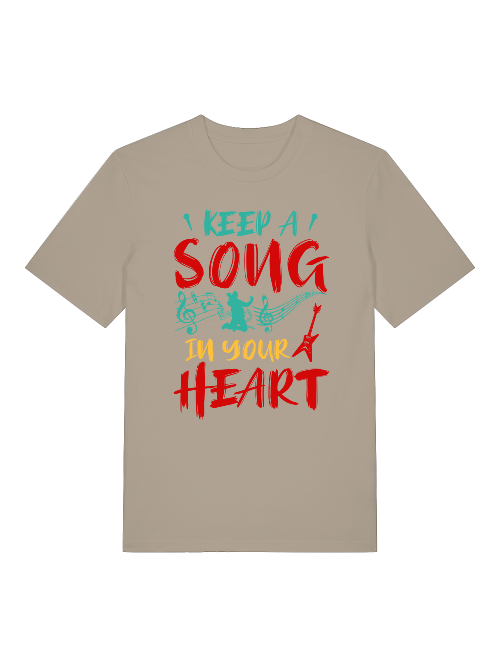 Keep a Song in your Heart color Front - Unisex Erwachsenen Bio Baumwolle T-Shirt Creator 2.0 ST/St SH