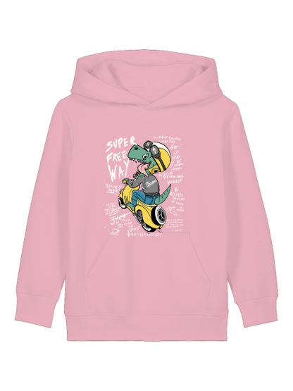 Cartoon Dinospeed auf Motorroller - Mini Cruiser Hoodie 2.0 Kinder Kapuzenpullover SK
