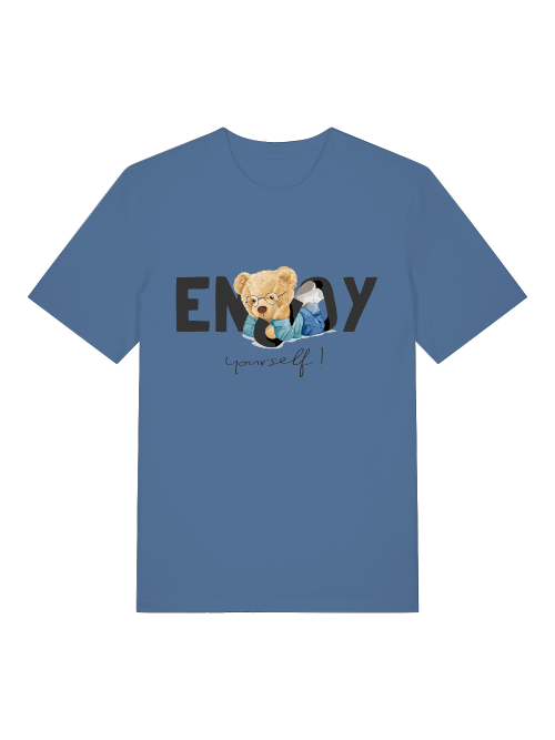 Chill Teddy Enjoy Yourself Front - Camiseta unisex de manga corta de algodón orgánico para adultos Creator T-Shirt 2.0 ST/St SH