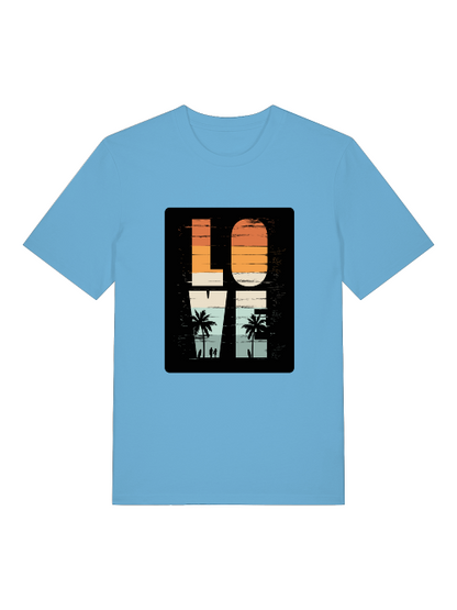 Retro Love Surfer Front - Unisex Erwachsenen Bio Baumwolle Kurzarm Shirt Creator T-Shirt 2.0 ST/ST SH