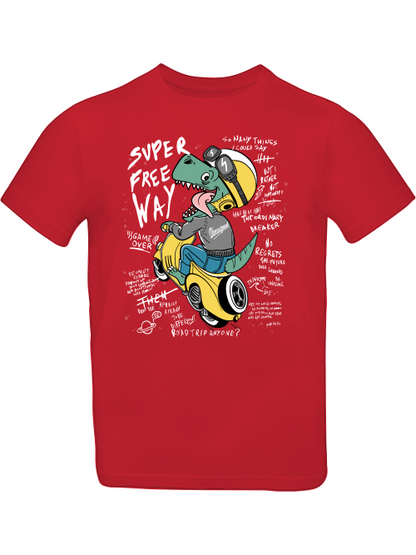 Cartoon Dinospeed auf Motorroller T-Shirt Kids SK