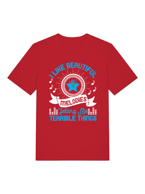 I Like beautiful melodies Front- Unisex Erwachsenen Bio Baumwolle T-Shirt Creator 2.0 ST/St SH