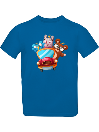 Cartoon Trio Vogel Baer Cat T-Shirt Kids SK