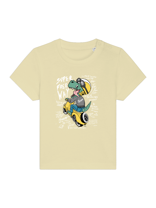 Cartoon Dinospeed auf Motorroller - Baby Creator T-Shirt SK