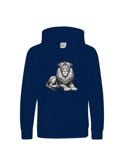 Sudadera con capucha Premium para niños Sweet Mandala Lion en gris