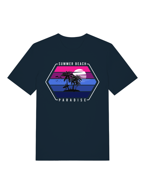 Retro Surfer Sunset Front - Unisex Erwachsenen Bio Baumwolle Kurzarm Shirt Creator T-Shirt 2.0 ST/ST SH