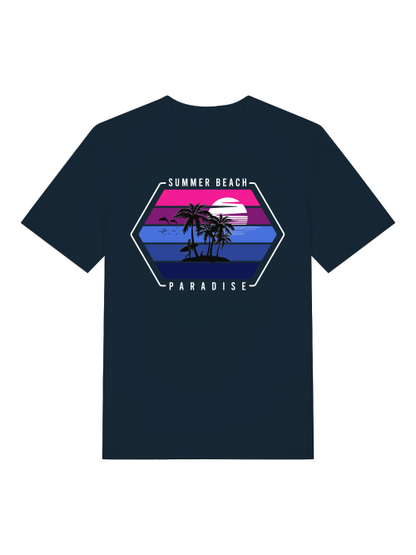 Retro Surfer Sunset Front - Unisex Erwachsenen Bio Baumwolle Kurzarm Shirt Creator T-Shirt 2.0 ST/ST SH