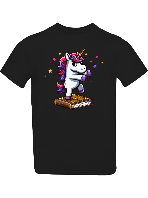 T-Shirt Kids Unicorn dances on book