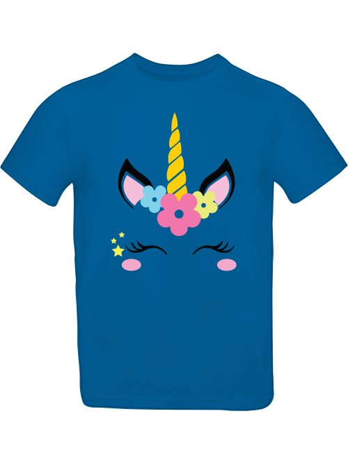 Einhorn Flower Unicorn Face T-Shirt Kids SK