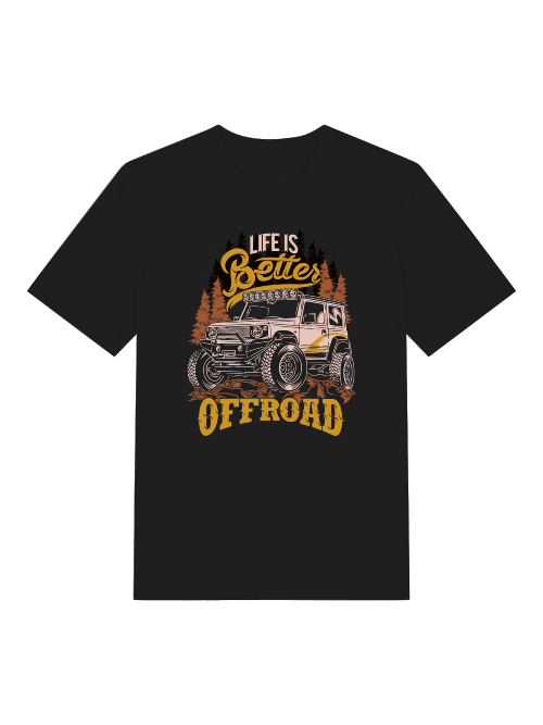 La vida es mejor FUERA DE LA CARRETERA - Camiseta unisex de manga corta de algodón orgánico para adultos Creator T-Shirt 2.0 ST/St SH