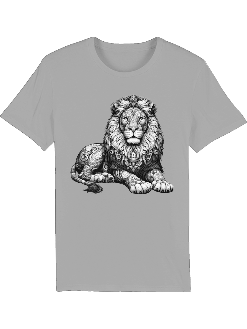 Creator T-Shirt Mandala Lion in gray