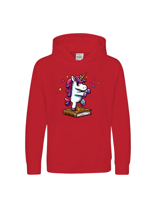 Kids Premium Hoodie Sweet Unicorn dances on book