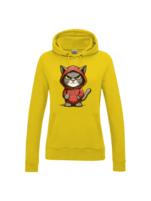 Girlie College Hoodie grimmige Katze