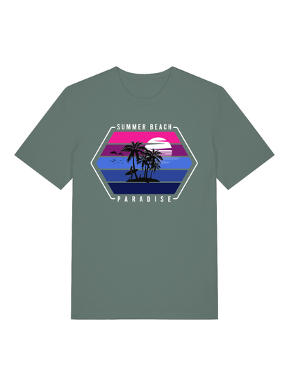 Retro Surfer Sunset Front - Unisex Erwachsenen Bio Baumwolle Kurzarm Shirt Creator T-Shirt 2.0 ST/ST SH