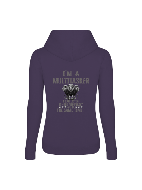 Girlie College Hoodie I`m a Multitasker 3 Löwen