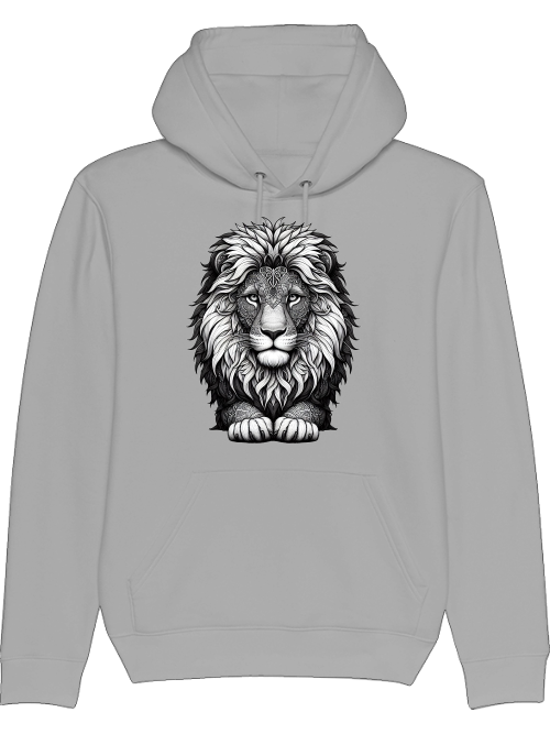 Cruiser hoodie mandala lion head in gray