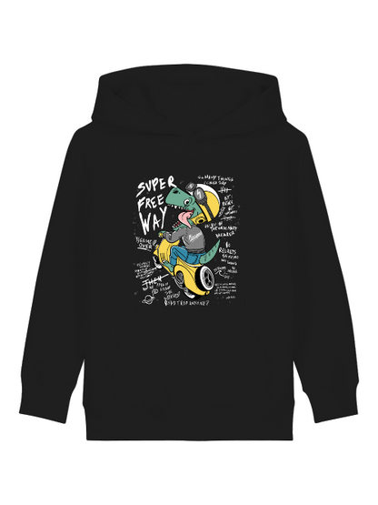 Cartoon Dinospeed auf Motorroller - Mini Cruiser Hoodie 2.0 Kinder Kapuzenpullover SK