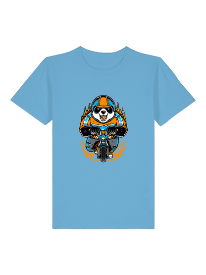Camiseta infantil Panda Biker de dibujos animados - Mini Creator 2.0 SK