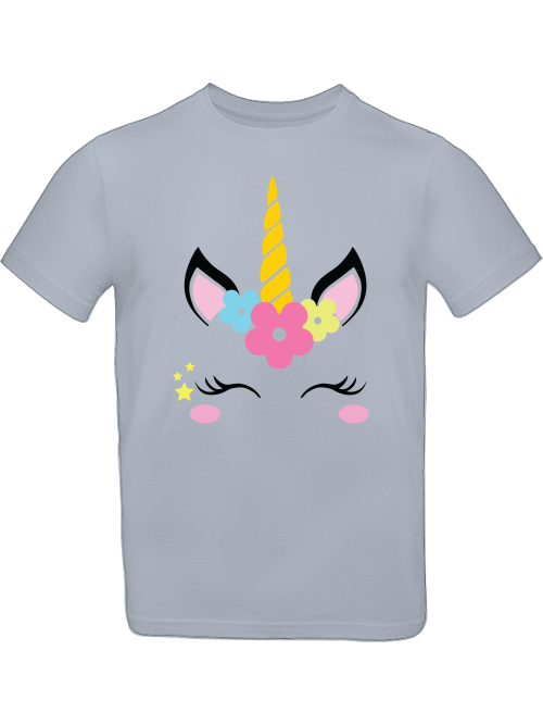 Einhorn Flower Unicorn Face T-Shirt Kids SK