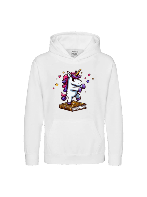 Kids Premium Hoodie Sweet Unicorn dances on book