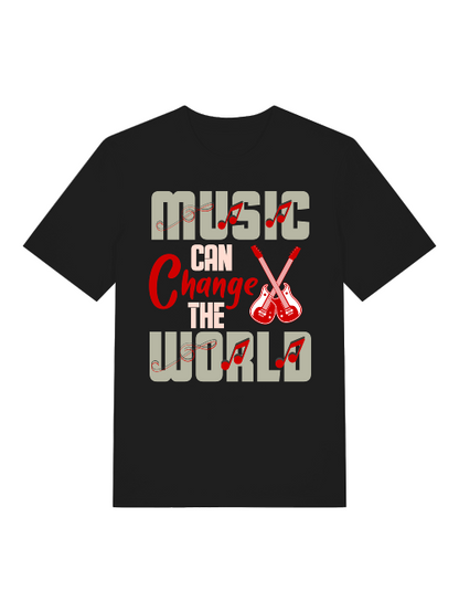 Music can Change the WORLD - Unisex Erwachsenen Bio Creator T-Shirt SH