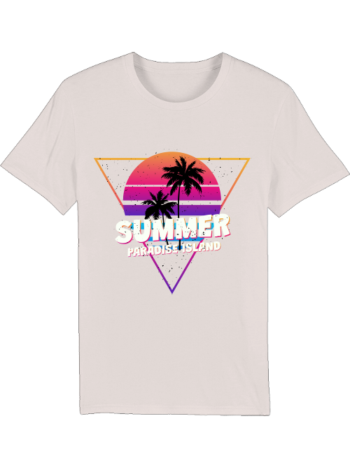 Summer Paradise Island Retro Sunset Creator Camiseta