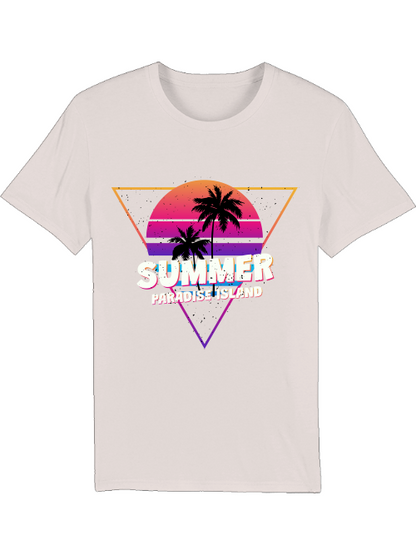 Summer Paradise Island Retro Sunset Creator Camiseta