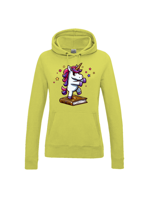 Girlie College Hoodie Einhorn tanzt auf Buch