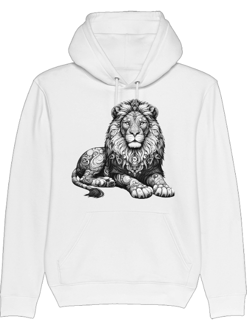 Cruiser hoodie mandala lion in gray