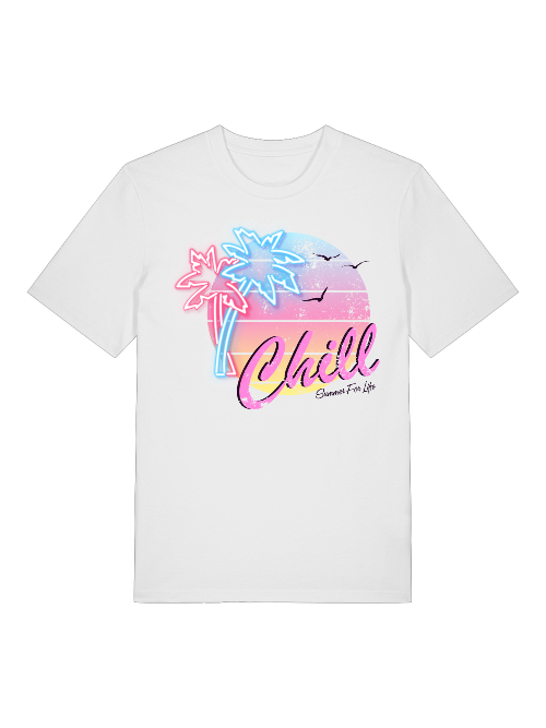 Chill Sunset Front - Unisex Erwachsenen Bio Baumwolle Kurzarm Shirt Creator T-Shirt 2.0 ST/ST SH