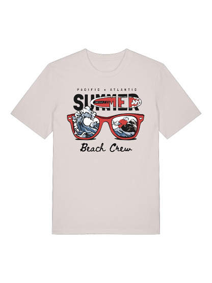 Pacific x Atlantic Summer Beach Crew Front - Unisex Erwachsenen Bio Baumwolle Kurzarm Shirt Creator T-Shirt 2.0 ST/St SK