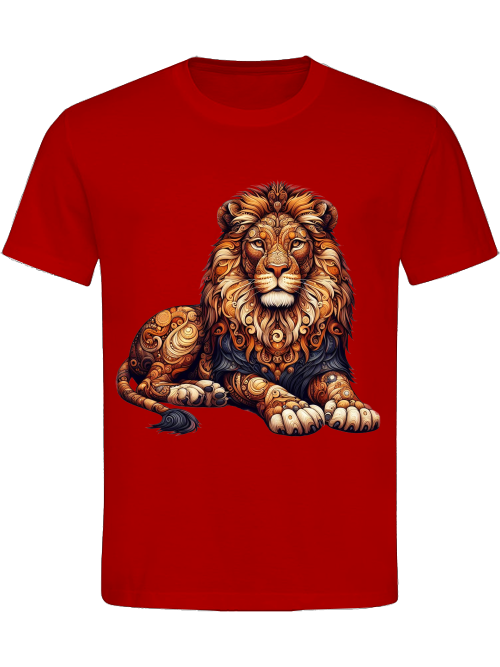 Heavy Cotton T-Shirt Mandala Lion