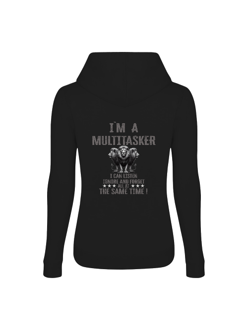 Girlie College Hoodie I`m a Multitasker 3 Löwen