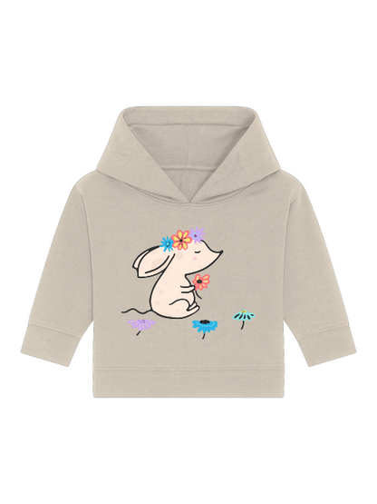Cartoon Maus mit Blumen - Baby Cruiser Hoodie Baby Kleinkinder Kapuzenpullover SK