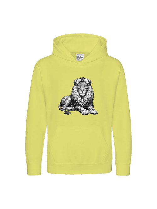 Kids Premium Hoodie Sweet Mandala Lion in gray