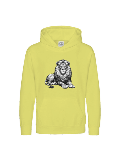 Sudadera con capucha Premium para niños Sweet Mandala Lion en gris
