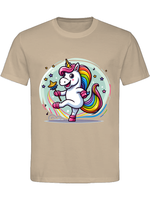 Heavy Cotton T-Shirt Unicorn dancing with bubble