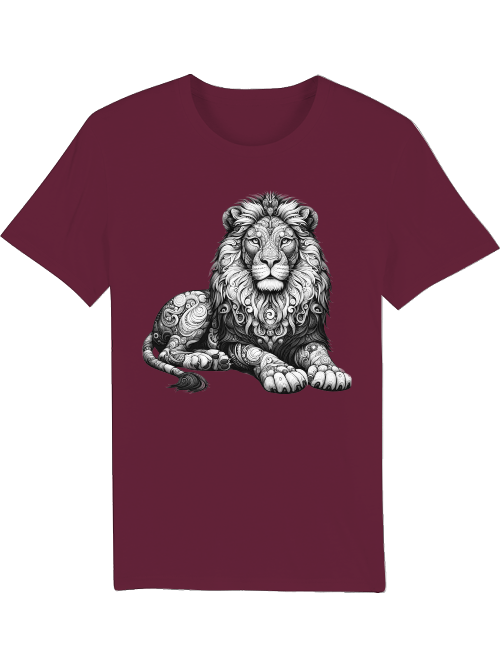 Creator T-Shirt Mandala Lion in gray