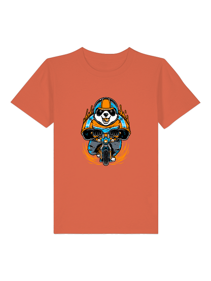 Camiseta infantil Panda Biker de dibujos animados - Mini Creator 2.0 SK