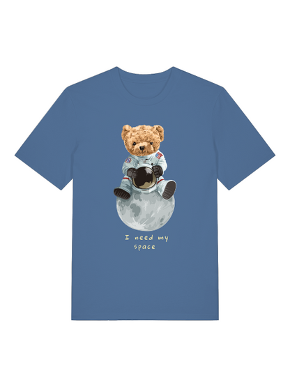 Astronaut Teddy Need my Space Front - Unisex Erwachsenen Bio Baumwolle Kurzarm Shirt Creator T-Shirt 2.0 ST/St SH