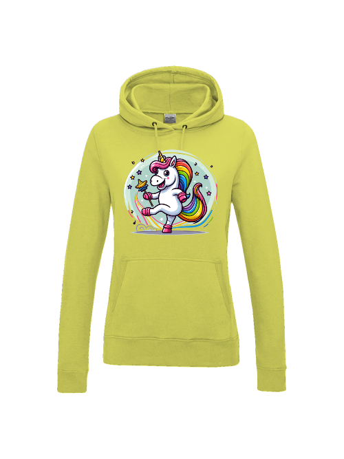 Girlie College Hoodie Einhorn tanzt mit Blase