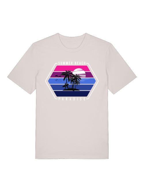 Retro Surfer Sunset Front - Unisex Erwachsenen Bio Baumwolle Kurzarm Shirt Creator T-Shirt 2.0 ST/ST SH