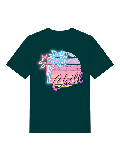 Chill Sunset Front - Unisex Erwachsenen Bio Baumwolle Kurzarm Shirt Creator T-Shirt 2.0 ST/ST SH