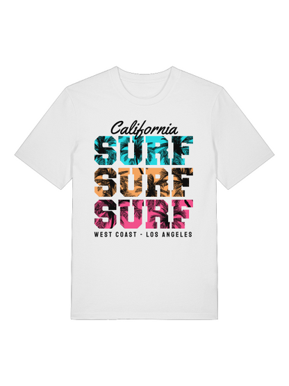 California Surf Sunset Front - Unisex Erwachsenen Bio Baumwolle Kurzarm Shirt Creator T-Shirt 2.0 ST/ST SH
