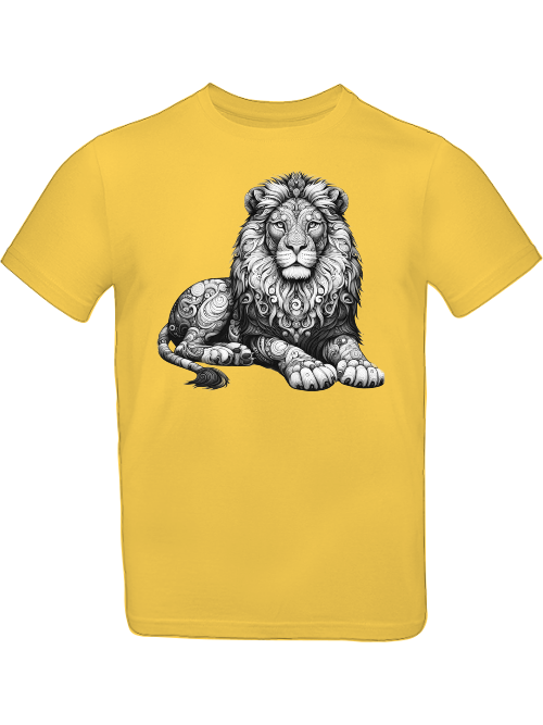 T-shirt kids mandala lion in gray