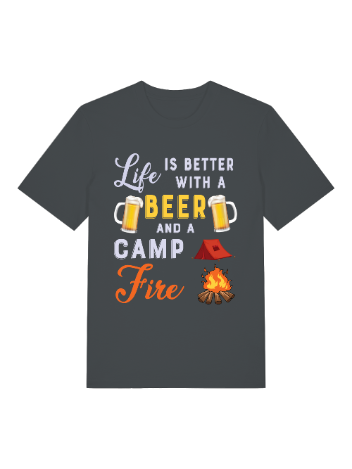 La vida es mejor con cerveza y acampada - Camiseta unisex de manga corta de algodón orgánico para adultos Creator T-Shirt 2.0 ST/ST SH