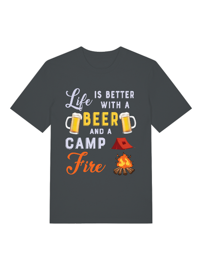 La vida es mejor con cerveza y acampada - Camiseta unisex de manga corta de algodón orgánico para adultos Creator T-Shirt 2.0 ST/ST SH